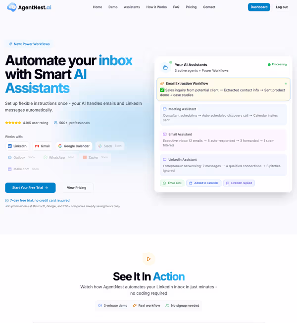 AgentNest - AI Assistants for Business Communication Automation