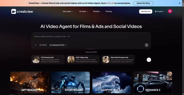 AI Video Agent for Films & Ads and Social Videos | CreatView