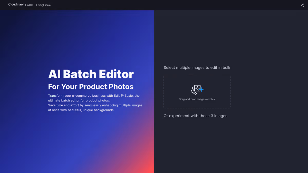 AI Batch Editor | Cloudinary Labs