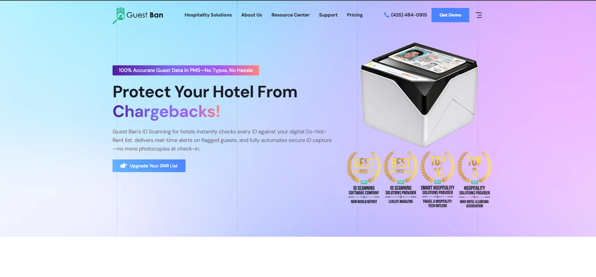 Protect Your Hotel From Chargebacks!Damages!Repeat Off