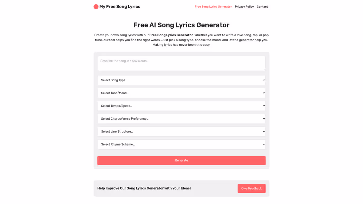 MyFreeSongLyrics