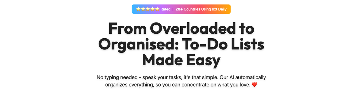 nxt: AI to do lists & tasks