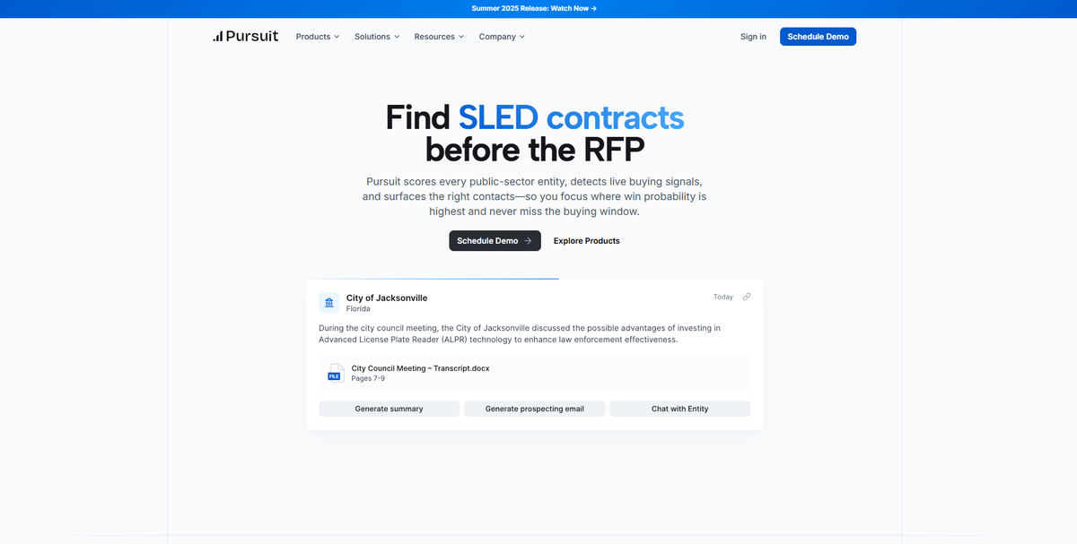 Find SLED contracts before the RFP